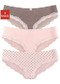 Lascana Slip mehrfarbig Gr. 32/34 für Damen. Mit Schleife, Spitze. Nachhaltig.