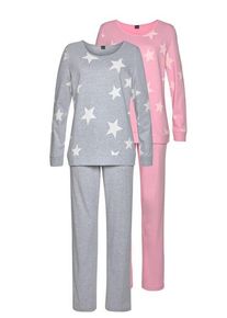 Arizona Pyjama mehrfarbig Gr. 32/34 für Damen. Mit Rundhals. Bequem. Nachhaltig.