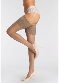 Lascana Halterlose Feinstrümpfe skin Gr. 32/34 für Damen. Mit Spitze