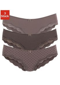 Lascana Slip mehrfarbig Gr. 32/34 für Damen. Mit Schleife, Spitze. Nachhaltig.