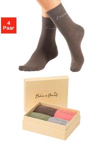 Lascana Basicsocken mehrfarbig Gr. 35-38 für Damen. Mit Logoschriftzug. Elastisch. Nachhaltig.
