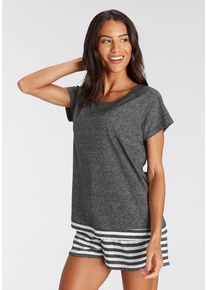 Vivance Dreams Shorty mehrfarbig Gr. 48/50 für Damen. Mit Rundhals. Basic. Nachhaltig.