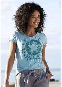 Venice Beach Strandshirt mehrfarbig Gr. 32/34 für Damen. Mit Logodruck. Figurumspielend. Nachhaltig.