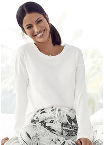 Lascana Pyjamaoberteil braun Gr. 32/34 für Damen. Mit Rundhals. Loose Fit. Nachhaltig.