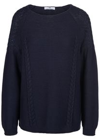 Peter Hahn - Rundhals-Pullover, blau, Gr. 50 / XL - Baumwolle