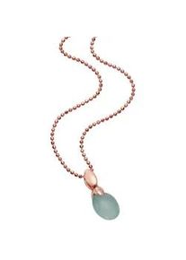 Kette mit Anhänger JAMELLI "925 Silber rosé vergoldet Paraiba Chalcedon" Halsketten Gr. 45cm, 2,48 ct, Silber 925 (Sterlingsilber), L: 45cm B: 8.0mm, rosa Damen