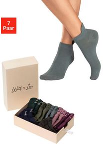 Lascana Sneakersocken mehrfarbig Gr. 35-38 für Damen. Mit Stickerei. Elastisch. Nachhaltig.