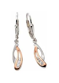 Paar Ohrhänger Firetti "Schmuck Geschenk Silber 925 Ohrschmuck Patentbrisur" Ohrringe Gr. Silber 925 (Sterlingsilber), rosegold (silber, 925, silberfarben, roségoldfarben, kristallweiß) Damen mit Zirkonia (synth.)