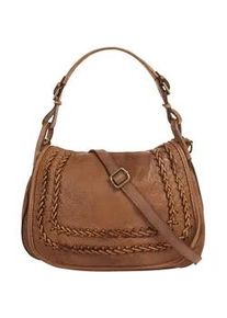 Umhängetasche Samantha Look Gr. B/H/T: 35cm x 30cm x 13cm onesize, braun (cognac) Damen Taschen echt Leder, Made in Italy