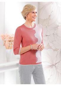 3/4 Arm-Pullover CLASSIC "Pullover" Gr. 42, pink (flamingo, ecru, gemustert) Damen Pullover