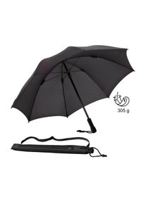 Euroschirm Stockregenschirm "Swing", schwarz, Bezug: 100% Polyamid, uni, Regenschirme, geringes Gewicht, mit Schultertragegurt an der Hülle