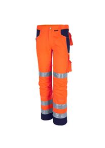 Qualitex HIGH QUALITY WORKWEAR Bundhose PRO WS warnorange/marine Damen: 56 Herren: 62
