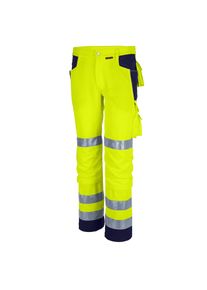 Qualitex HIGH QUALITY WORKWEAR Bundhose PRO WS warngelb/marine Damen: 66 Herren: 72