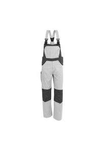 Qualitex HIGH QUALITY WORKWEAR Latzhose X-Serie weiß/grau Damen: 44 Herren: 50