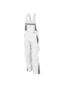 Qualitex HIGH QUALITY WORKWEAR Latzhose PRO weiß/grau Damen: 66 Herren: 72