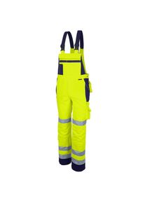 Qualitex HIGH QUALITY WORKWEAR Latzhose PRO WS warngelb/marine Damen: 60 Herren: 66