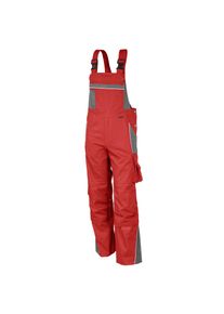 Qualitex HIGH QUALITY WORKWEAR Latzhose PRO rot/grau Damen: 62 Herren: 68