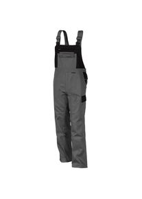 Qualitex HIGH QUALITY WORKWEAR Latzhose image mittelgrau/schwarz Damen: 42 Herren: 48