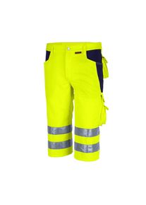 Qualitex HIGH QUALITY WORKWEAR Shorts PRO WS warngelb/marine Damen: 62 Herren: 68
