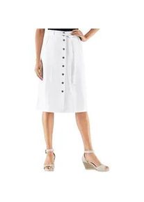 Jeansrock Casual Looks, Damen, Gr. 50, wei&szlig;, 100% Baumwolle, unifarben, kurz, R&ouml;cke Jeansrock