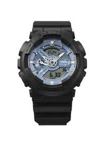 Chronograph Casio G-SHOCK Armbanduhren schwarz (schwarz, hellblau) Herren Quarzuhr, Armbanduhr, Herrenuhr, digital, bis 20 bar wasserdicht