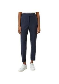 7/8-Hose s.Oliver BLACK LABEL, Damen, Gr. 46, N-Gr, blau, Web, Obermaterial: 47% Polyester, 47% Viskose, 6% Elasthan, unifarben, elegant, slim fit knöchelfrei, Hosen, mit asymmetrischem Hakenverschluss