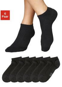 H.I.S. H.I.S Sneakersocken schwarz Gr. 35-38 für Damen. Mit Logoschriftzug. Elastisch. Nachhaltig.