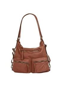 Shopper Samantha Look Gr. B/H/T: 34cm x 33cm x 13cm onesize, braun (cognac) Damen Taschen echt Leder, Made in Italy