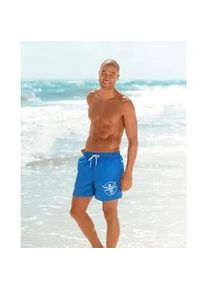 Badeshorts Chiemsee "Melange", Herren, Gr. M (50), N-Gr, blau, Microfaser, Polyester, meliert, Badehosen Badeshorts, mit Logodruck, seitliche Eingrifftaschen