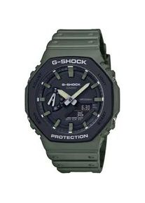 Chronograph Casio G-SHOCK "GA-2110SU-3AER" Armbanduhren grün Herren Quarzuhr, Armbanduhr, Herrenuhr, digital, bis 20 bar wasserdicht