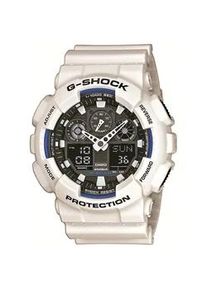 Chronograph Casio G-SHOCK "GA-100B-7AER" Armbanduhren weiß Herren Quarzuhr, Armbanduhr, Herrenuhr, digital, bis 20 bar wasserdicht