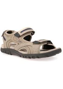 Sandale Geox "UOMO SANDAL STRADA" Gr. 44, blau (sandfarben-navy) Herren Schuhe Sommerschuh, Klettschuh, Outdoorsandale, im Trekking-Look