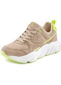 Sneaker Lascana Gr. 36, gelb (gelb, beige) Damen Schuhe mit leichter Chunky-Sohle und herausnehmbarer Innensohle