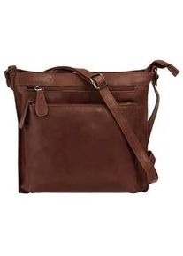 Umhängetasche CLUTY Gr. B/H/T: 24cm x 22cm x 7cm onesize, braun (cognac) Damen Taschen echt Leder