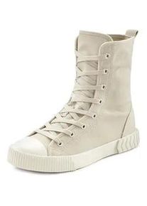 Stiefelette Lascana Gr. 42, beige Damen Schuhe im Combat Look, High Top Sneaker, Schnürschuh, Textil-Boots