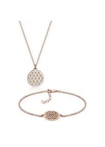 Schmuckset Elli "Lebensblume 925 Sterling Silber" Schmuck-Sets Gr. OneSize, ohne Stein, rosegold Damen