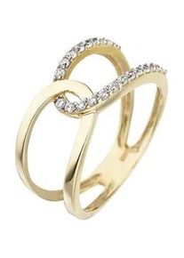 Goldring Jobo Fingerringe Gr. 52, Gelbgold 375, gelb (gelbgold 375) Damen 375 Gold mit Zirkonia