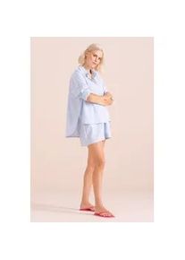 Langarmbluse SENSES.THE LABLE Gr. S, blau (shirtblau) Damen Blusen im Turn-Up-Look