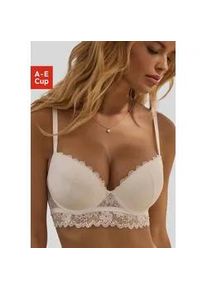 Push-up-BH Vivance Gr. 75, Cup E, beige (creme) Damen BHs aus Jacquardspitze in leichter Longform, sexy Dessous