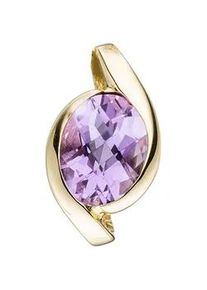 Ketten-Anhänger Jobo "Anhänger mit Amethyst" Schmuckanhänger Gr. Gelbgold 333, goldfarben (gelbgold 333) Damen 333 Gold