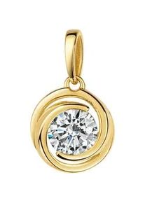 Ketten-Anhänger Firetti "Schmuck Geschenk Gold 375 Halsschmuck Anhänger rund verschlungen" Schmuckanhänger Gr. Gelbgold 375, 1,3 g, goldfarben (gelbgoldfarben, kristallweiß, kristallweiß) Damen Made in Germany - mit Zirkonia (synth.)