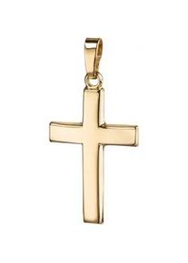 Ketten-Anhänger Firetti "Schmuck Geschenk Gold 750 Halsschmuck Anhänger Kreuz" Schmuckanhänger Gr. Gelbgold 750, 0,8 g, goldfarben (gelbgoldfarben) Damen Made in Germany