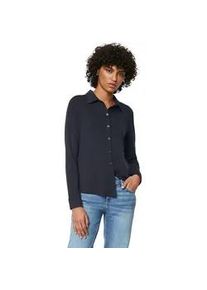 Marc O'Polo Blusenshirt MARC O'POLO Gr. L, blau Damen Shirts im hüftlangen Schnitt