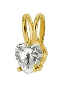 Ketten-Anhänger Firetti "Schmuck Geschenk Gold 333 Halsschmuck Anhänger Herz" Schmuckanhänger Gr. Gelbgold 333, 0,46 g, goldfarben (gelbgoldfarben, kristallweiß, kristallweiß) Damen Made in Germany - mit Zirkonia (synth.)