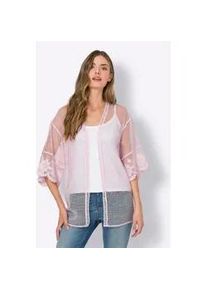 Shirtjacke Heine "Cardigan" Gr. 3, rosa (hellrosé) Damen Shirts