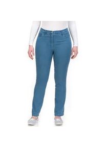 Stretch-Hose KjBRAND "Betty" Gr. 44 (22), K-Gr, blau (denim bleached, kurzgrößen) Damen Hosen super Stretch