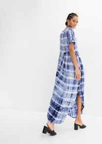 bonprix Maxikleid aus flie&szlig;ender Viskose, blau, Gr.36/38 (S), Schmeichelhaftes Maxikleid mit V-Ausschnitt, aus Viskose