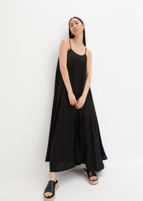 bonprix Maxikleid aus feiner Viskose, schwarz, Gr.36, Weites Maxikleid mit Spaghetti-Tr&auml;gern, aus Viskose