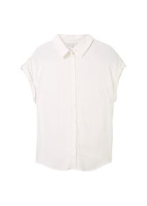 Tom Tailor Große Größen Bluse mit kurzen, überschnittenen Ärmeln Gr. 52 weiß für Damen