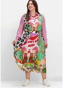 sheego loves miss goodlife Große Größen Maxirock aus Viskose-Satin, im Multicolor-Muster Gr. 52 grün von sheego für Damen
